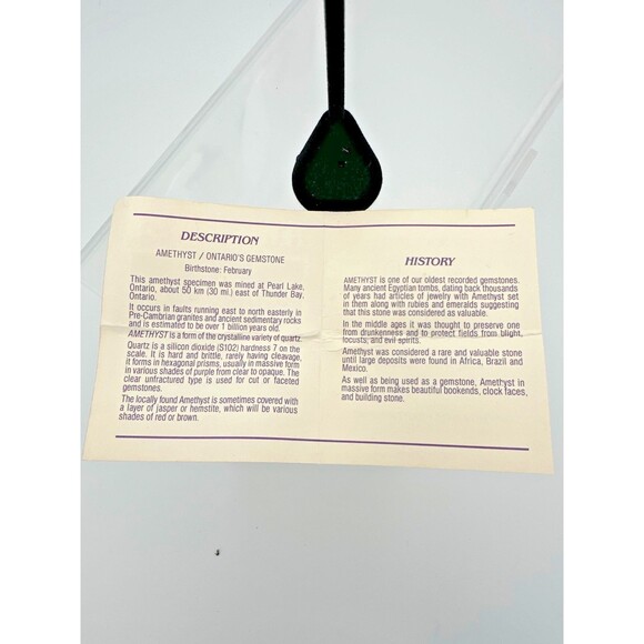 Vintage Amethyst Stud Earrings w/ Info Card – Thunder Bay Ontario - Picture 5 of 10